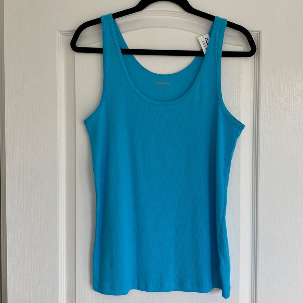 Scoop neck rib knit first layer tank top